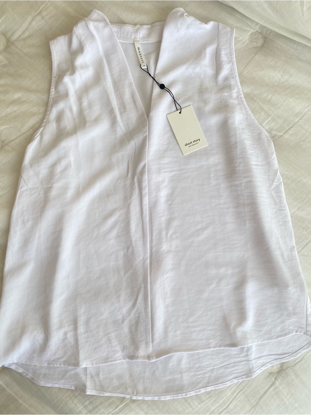 Sleeveless White V-Neck Camisole by monteri revolve NWT